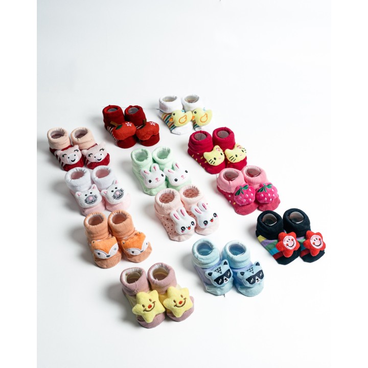 Adorable socks designed like tiny shoes, perfect for your little one.