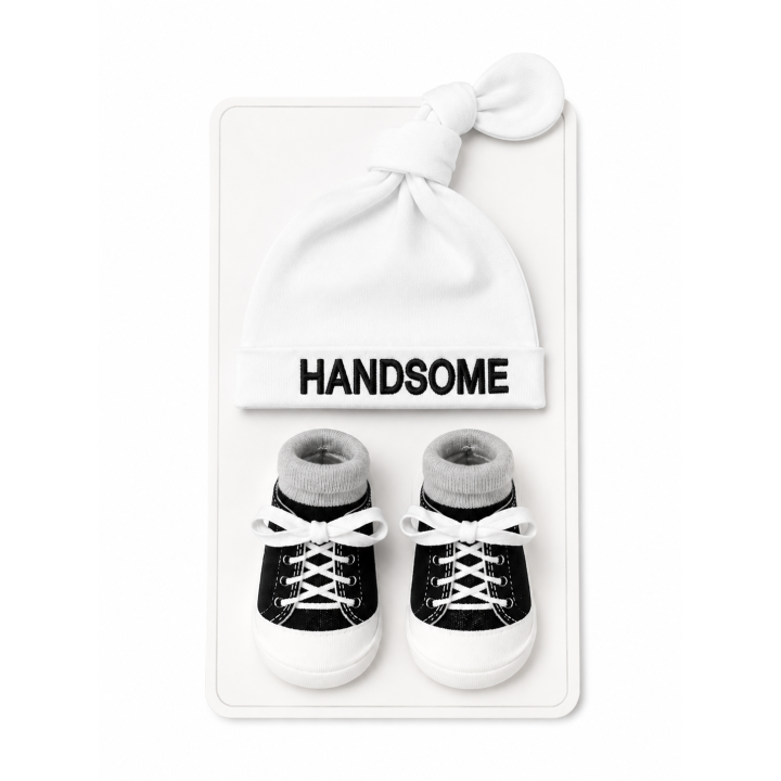 Baby Boy Cap and Socks Gift Set Soft and Stylish.