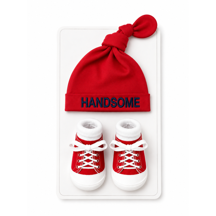 Baby Boy Cap and Socks Gift Set Soft and Stylish.