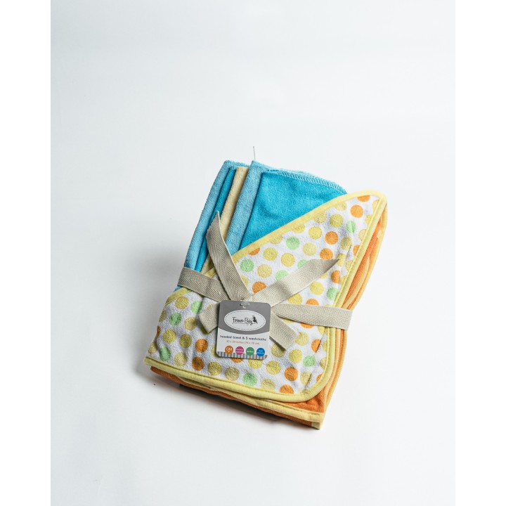 Baby Hooded Towel & 5 Washcloths Set – Soft Bath Essentials for Newborns and Infants