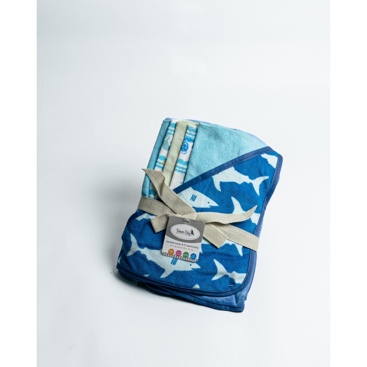 Baby Hooded Towel & 5 Washcloths Set – Soft Bath Essentials for Newborns and Infants
