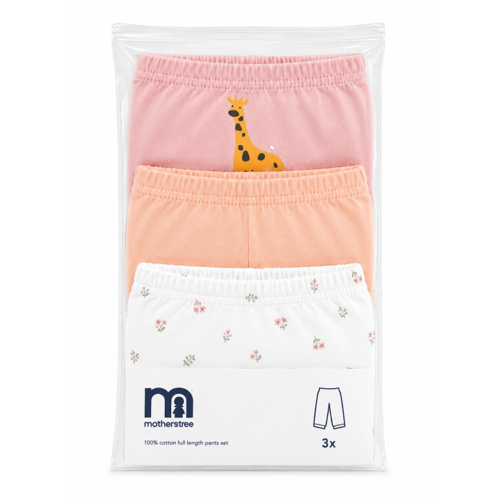 Pack of 3 Baby Cotton Trousers – Soft, Stretchy & Comfortable Everyday Pants
