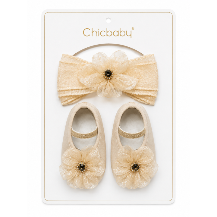 Baby Girl Bow Headband, Shoes or Socks Gift Set Soft and Stylish.
