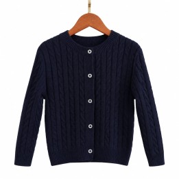 Girls’ Classic Blue Winter Cardigan