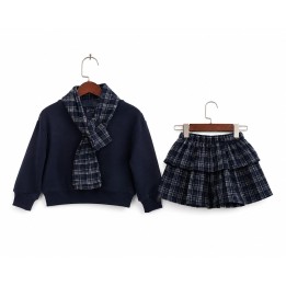 Cozy Plaid Skirt & Sweatshirt Set