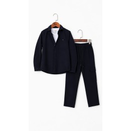 Classic Shirt, T - Shirt & Trouser Set