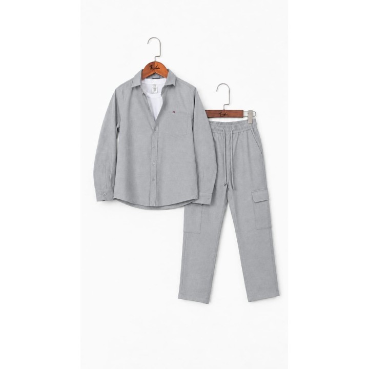 Classic Shirt, T - Shirt & Trouser Set