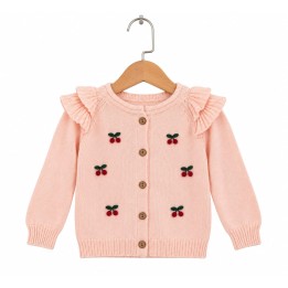 Cherry Ruffle Knit Cardigan
