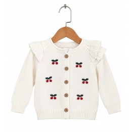 Cherry Ruffle Knit Cardigan