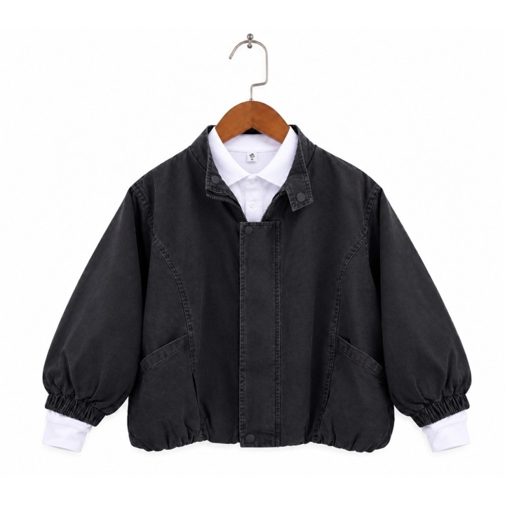 Cozy Stylish Jacket with White Polo