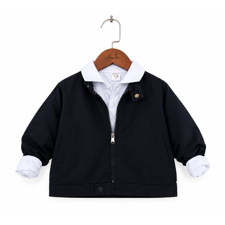 Cozy Stylish Jacket with White Polo