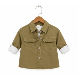 2-in-1 Soft Denim Shirt & Full-Sleeve Top