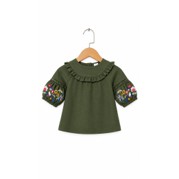Embroidered Ruffle Tops