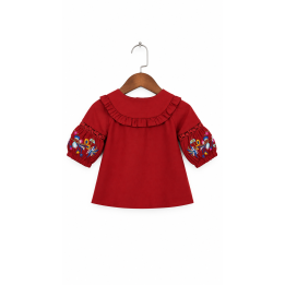 Embroidered Ruffle Tops