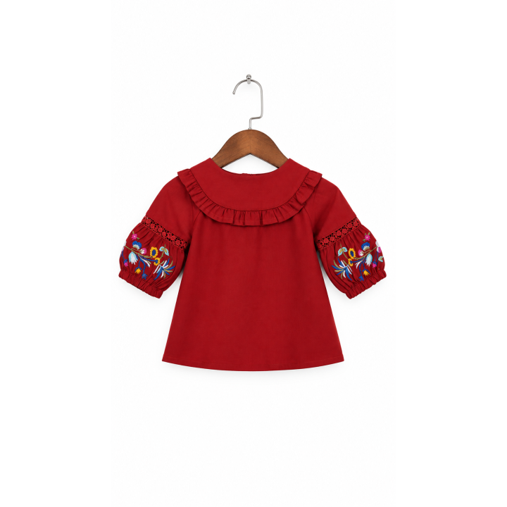 Embroidered Ruffle Tops