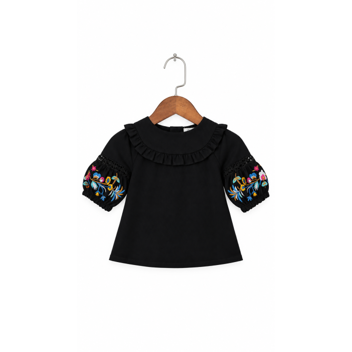 Embroidered Ruffle Tops